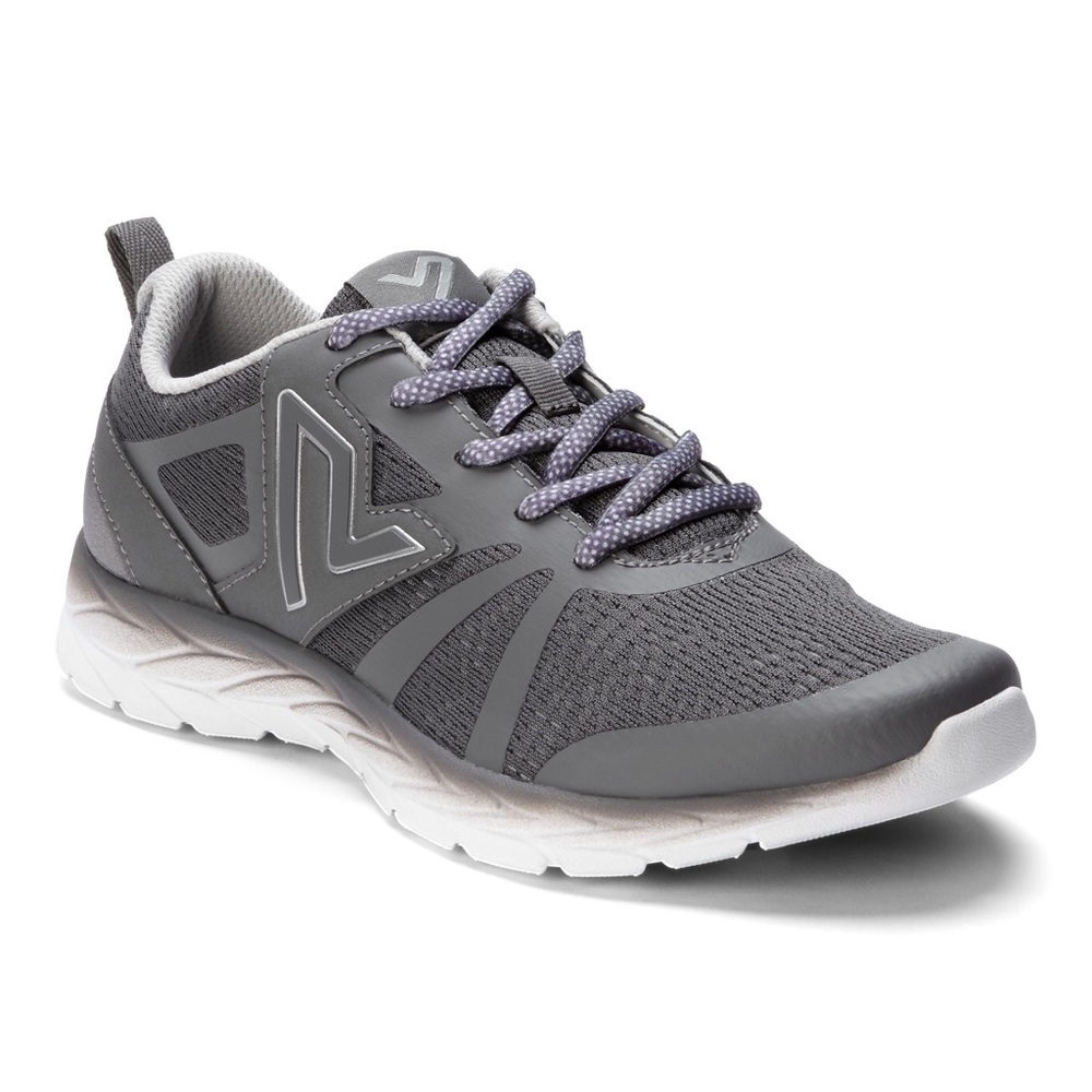 Vionic Miles Trainer Sneakers Shoes Orthotic Grey Sz 8